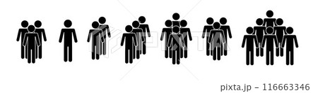 Set of people icons in flat style. Crowd. Group of people icon. Vector 116663346