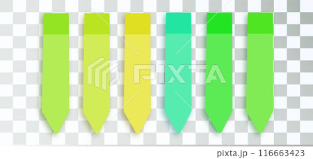 Post note stickers on transparent background. color sticky tapes with shadow template. Vector 116663423