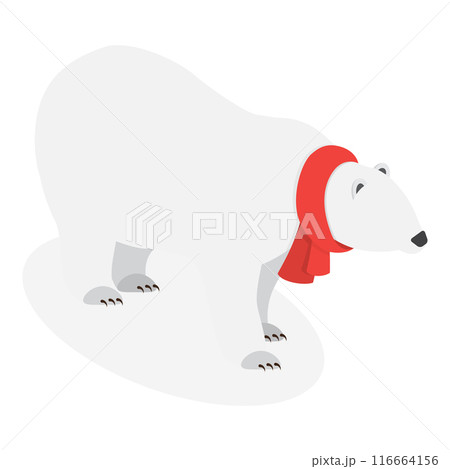 3D Isometric Flat Vector Set of Polar Bear Postures, White Big Animal. Item 3 116664156
