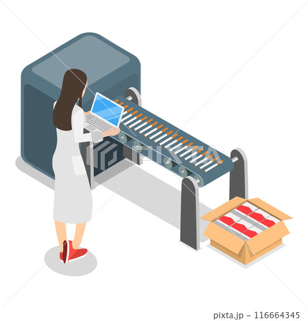 3D Isometric Flat Vector Illustration of Tobacco Industry, Cigarette Production. Item 2 3D Isometric Flat Vector Illustration of Tobacco Industry, Cigarette Production. Item 2 116664345