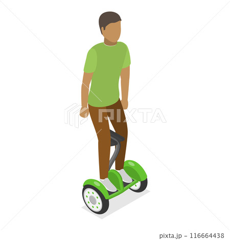 3D Isometric Flat Illustration of Green Energy Transport Set, Environmentally Friendly Transportation. Item 2 116664438