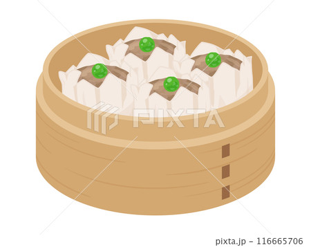 せいろに入った焼売のイラスト せいろに入った焼売のイラスト 116665706