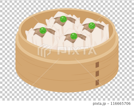 せいろに入った焼売のイラスト せいろに入った焼売のイラスト 116665706