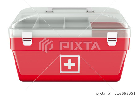 Red First Aid Kit, 3D rendering 116665951