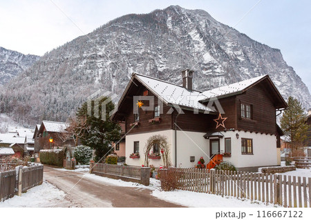 The old Austrian village Hallstatt on a winter day. The old Austrian village Hallstatt on a winter day. 116667122