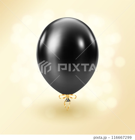 Black Gold balloon. Luxury realistic balloons. Heart pattern 116667299