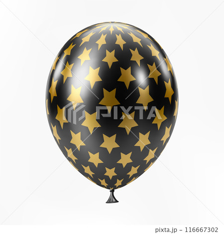 Black Gold balloon. Luxury realistic balloons. Star pattern. 116667302