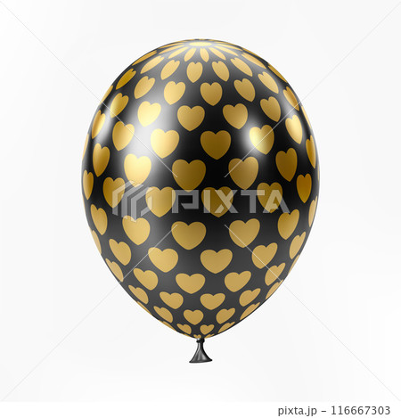 Black Gold balloon. Luxury realistic balloons. Heart pattern 116667303