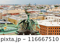 Cityscape from rooftops of St. Isaac's Cathedral in St.Petersburg, Russia. 116667510