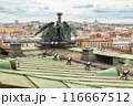 Cityscape from rooftops of St. Isaac's Cathedral in St.Petersburg, Russia. 116667512