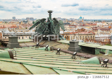 Cityscape from rooftops of St. Isaac's Cathedral in St.Petersburg, Russia. Cityscape from rooftops of St. Isaac's Cathedral in St.Petersburg, Russia. 116667512