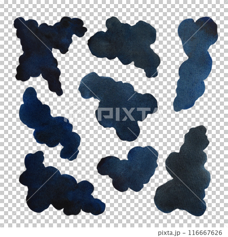 Black spots from cow or dog hair. Watercolor illustrations made by hand. For the design of advertising, packaging and labels. For textiles, prints, decor and backgrounds. Black spots from cow or dog hair. Watercolor illustrations made by hand. For the design of advertising, packaging and labels. For textiles, prints, decor and backgrounds. 116667626