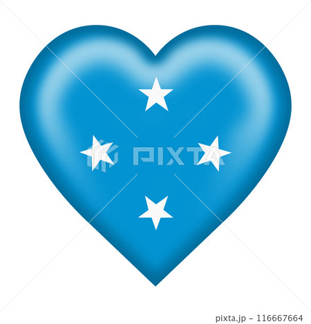 Micronesia flag heart button isolated on white with clipping path 116667664