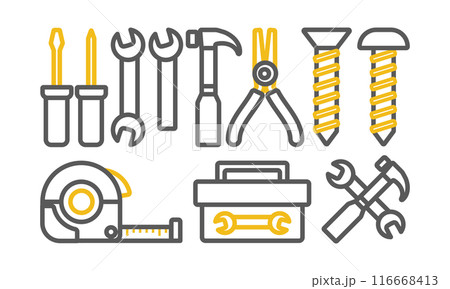 いろいろな工具のイラストセット 116668413