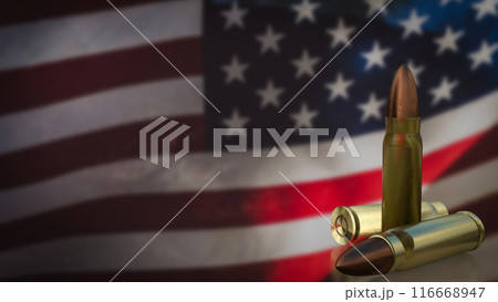 The Bullet on us flag Background for law or war concept 3d rendering. The Bullet on us flag Background for law or war concept 3d rendering. 116668947