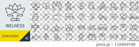 ウェルネスに関するアイコンセット 116669596