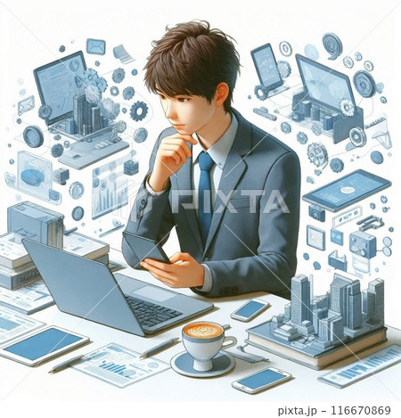 デジタルスキルを持つ若い社員の仕事風景 116670869