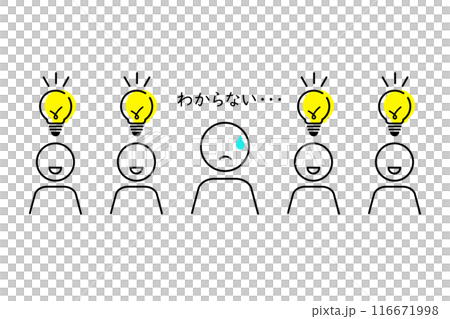1人だけ物事を理解できない状況のイメージイラスト―教育現場用素材 1人だけ物事を理解できない状況のイメージイラスト―教育現場用素材 116671998