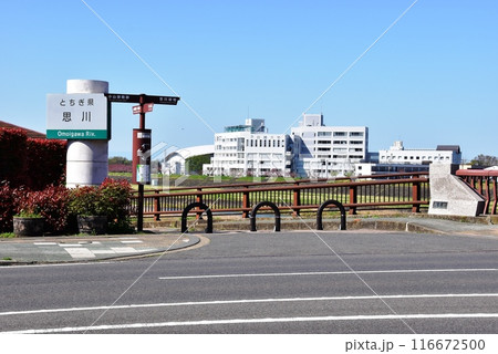 栃木県小山市 思川の観晃橋と周辺街並み 栃木県小山市 思川の観晃橋と周辺街並み 116672500