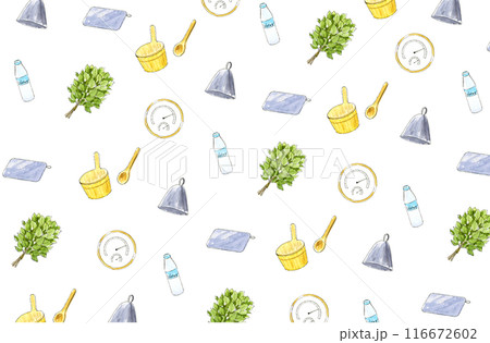サウナの水彩背景イラスト 116672602