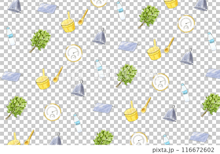 サウナの水彩背景イラスト 116672602