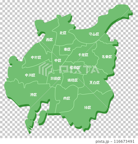 Map of Nagoya city, Aichi prefecture 116673491