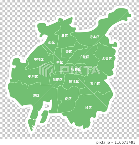 Map of Nagoya city, Aichi prefecture 116673493