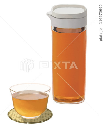 麦茶（ポットとガラスコップ） 116673690