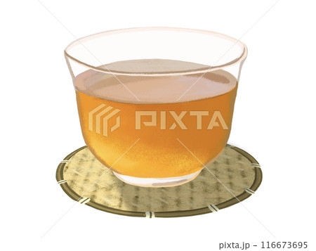 麦茶（ガラスコップ一杯）コースター付き 116673695