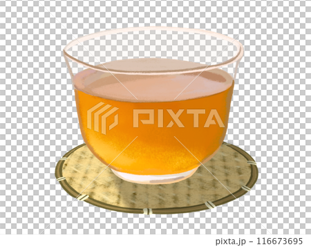 麦茶（ガラスコップ一杯）コースター付き 116673695