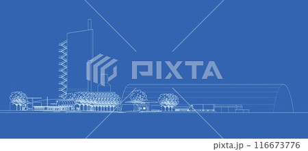 3D illustration of building project 3D illustration of building project 116673776