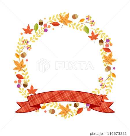 秋色のデザイン素材 116673881