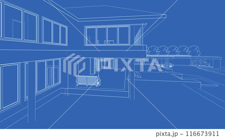 3D illustration of building project 3D illustration of building project 116673911