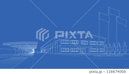 3D illustration of building project 3D illustration of building project 116674008