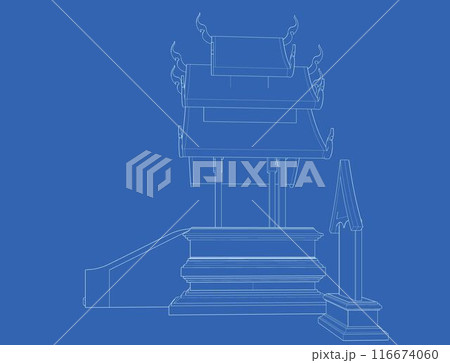 3D illustration of building project 116674060