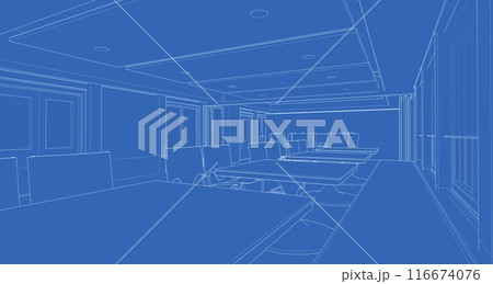 3D illustration of building project 116674076