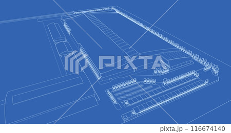 3D illustration of building project 116674140