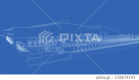 3D illustration of building project 116674141