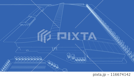 3D illustration of building project 116674142