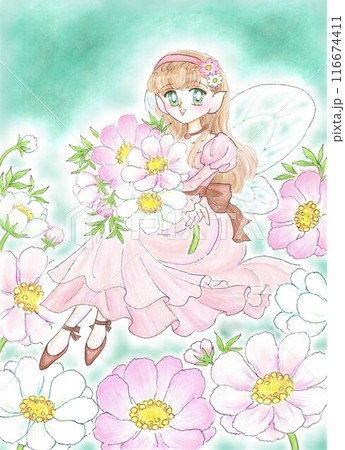コスモスの妖精のイラスト素材 [116674411] - PIXTA