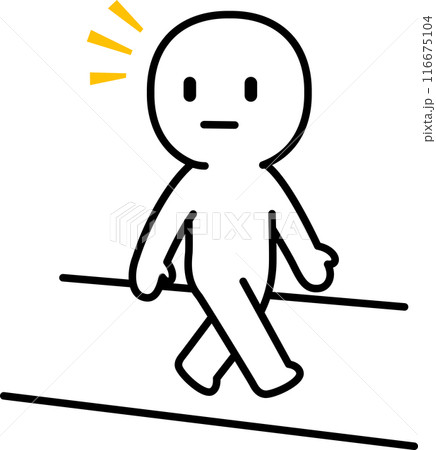 歩きながら道の脇を見る人物、通りすがり 116675104