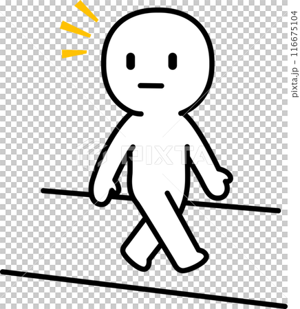 歩きながら道の脇を見る人物、通りすがり 116675104