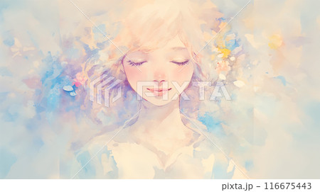 西洋風のメルヘンな女性のイラスト 116675443