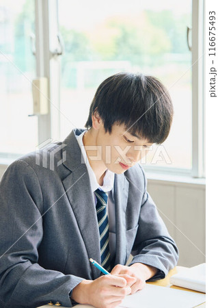 勉強する男子学生 勉強する男子学生 116675493