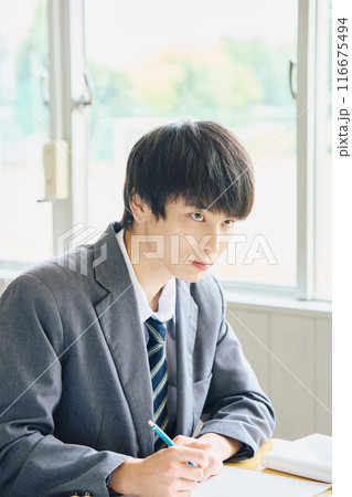 勉強する男子学生 116675494