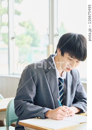 勉強する男子学生 勉強する男子学生 116675495