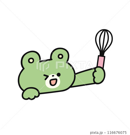 泡立て器を持ったかわいいクマ 116676075