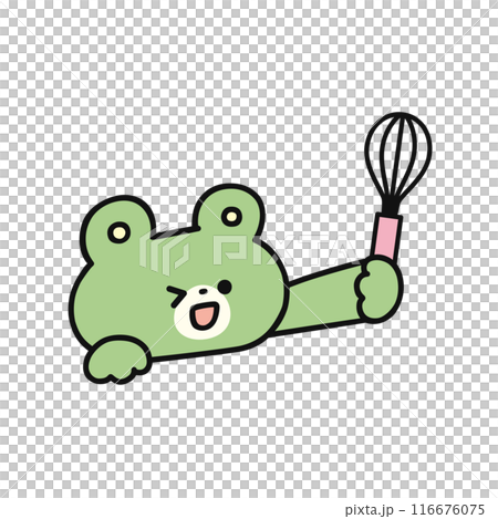 泡立て器を持ったかわいいクマ 116676075