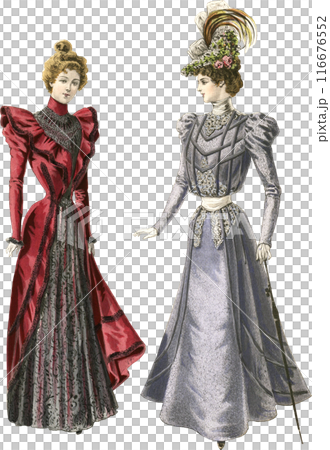 19世紀ヨーロッパ　女性　イラスト 116676552