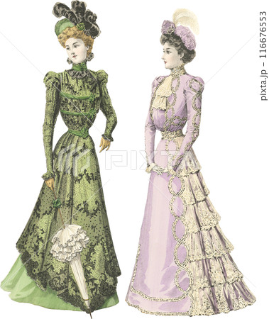 19世紀ヨーロッパ　女性　イラスト 116676553